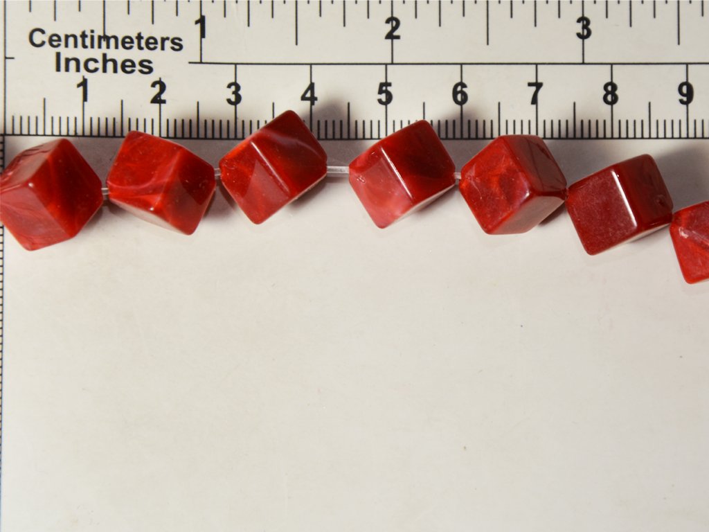 red-cubical-resin-beads