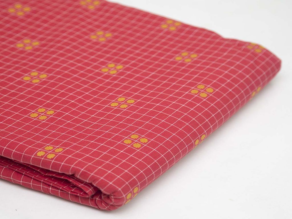 red-gold-colour-checks-butti-cotton-fabric