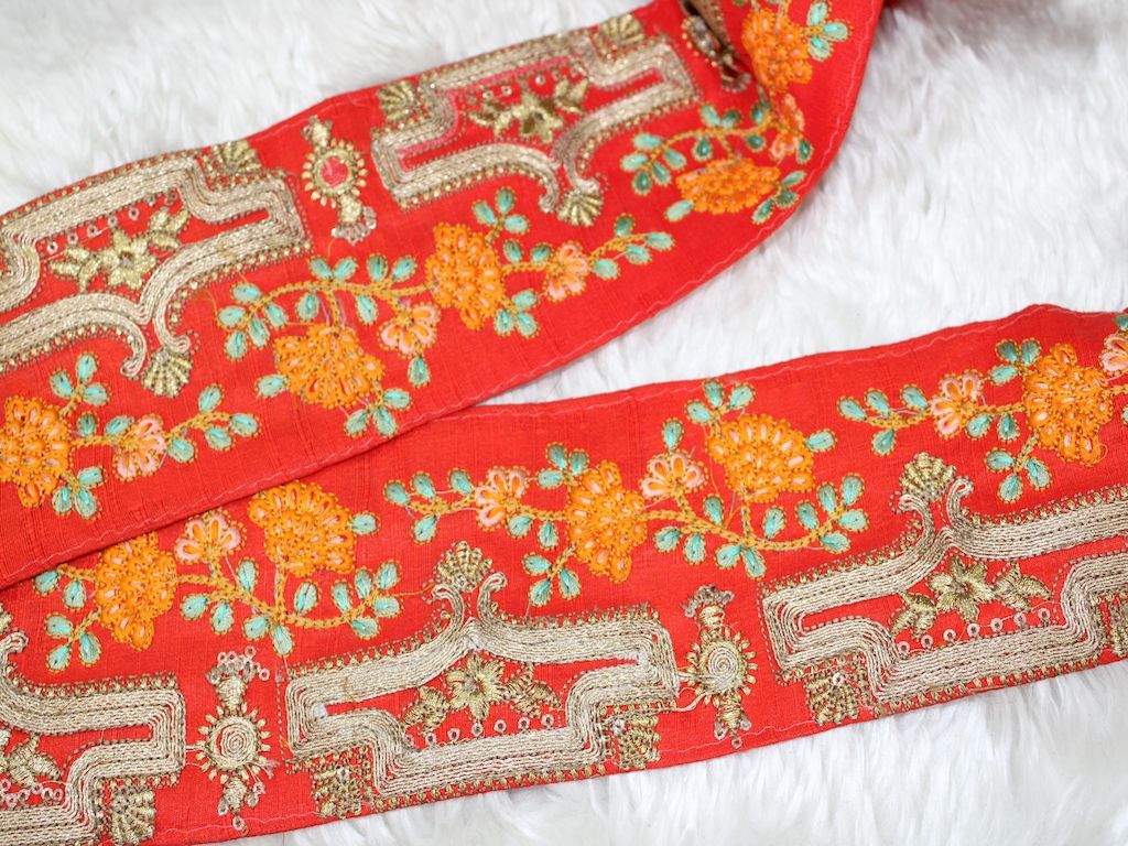 red-multicolour-thread-work-embroidered-border