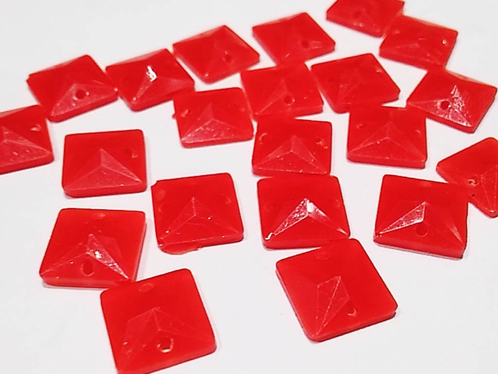 red-neon-square-faceted-2-hole-plastic-stones-12x12-mm