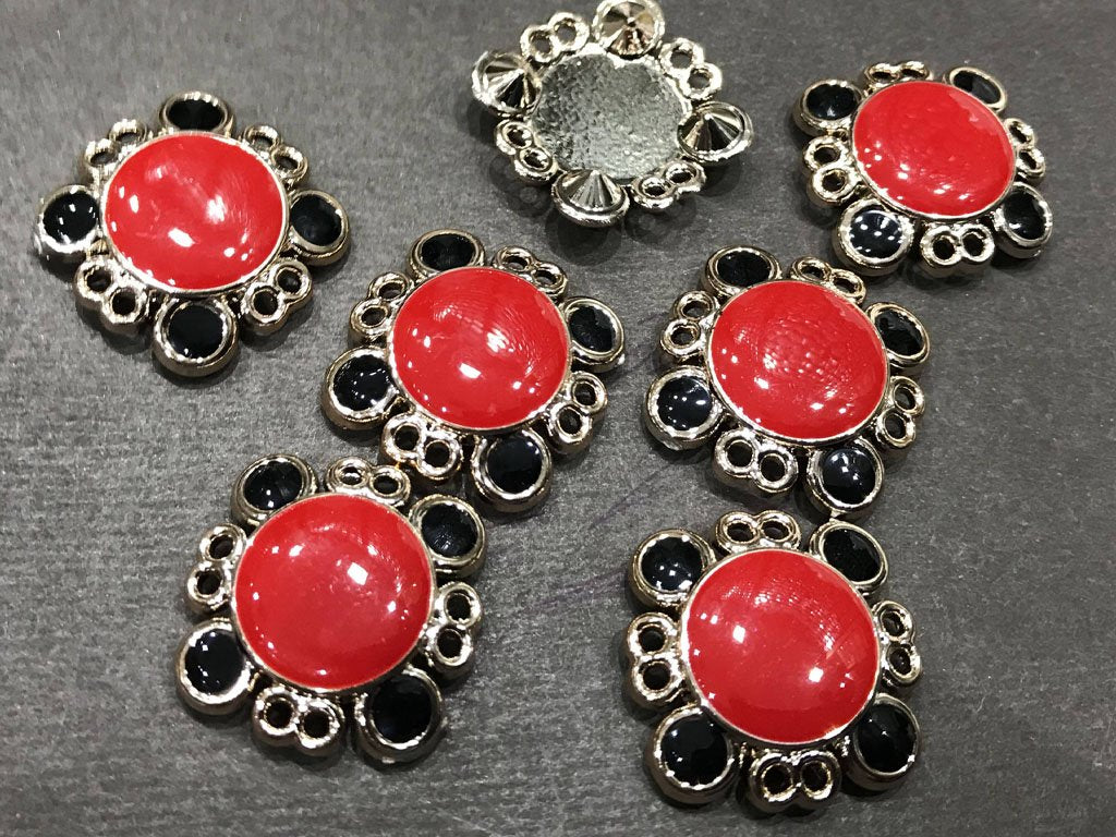 red-square-plastic-stone-with-ccb-frame-enamel-fill-30-mm