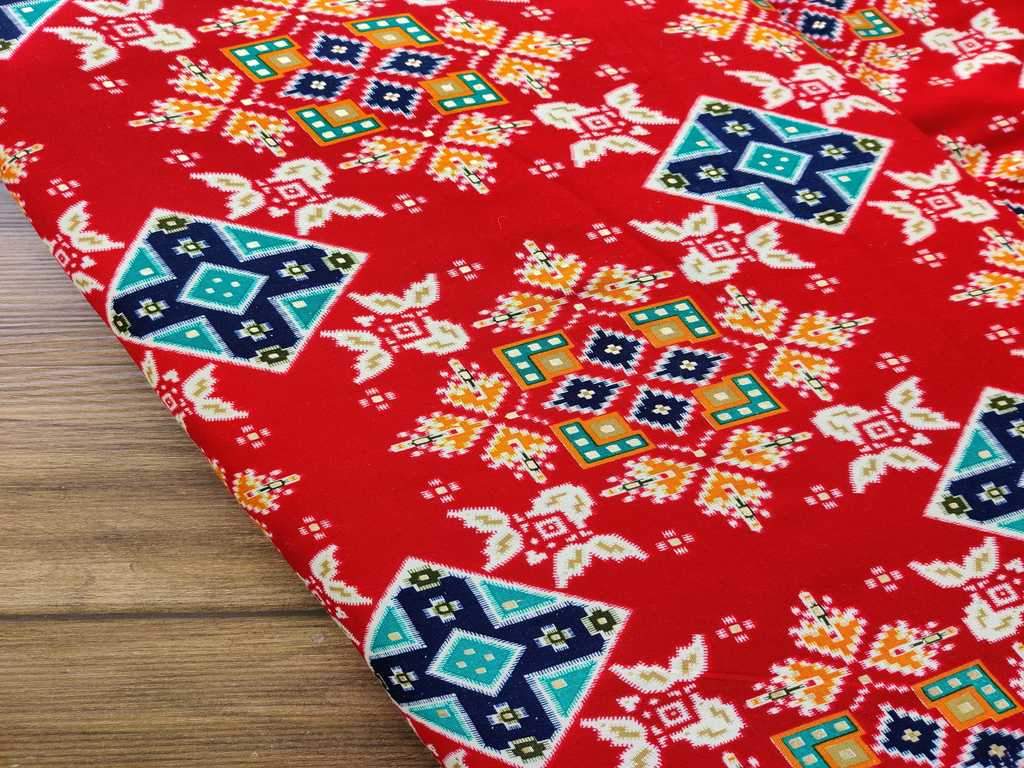 red-traditional-abstract-golden-foil-printed-rayon-fabric