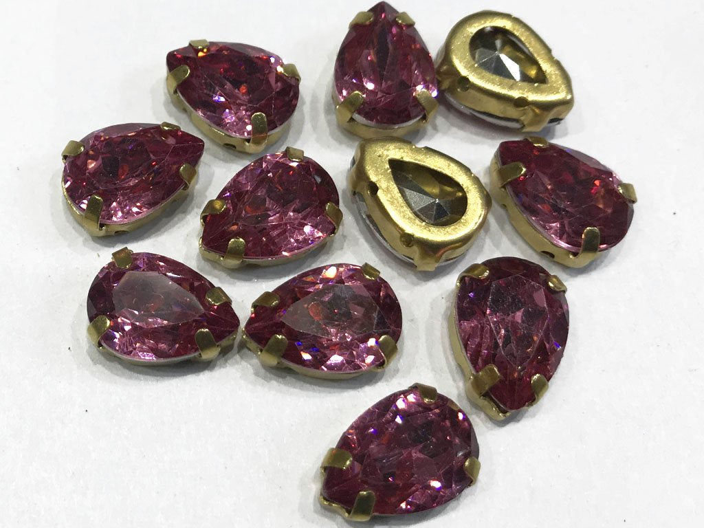 rose-pink-drop-resin-stones-with-catcher-14x10-mm