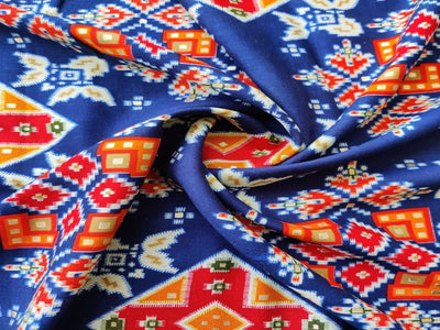 royal-blue-golden-foil-traditional-printed-rayon-fabric