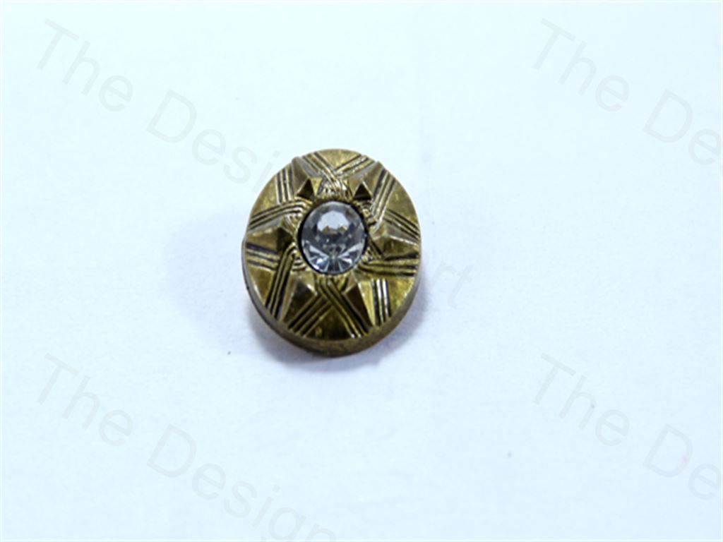 Pyramid Buttons Metalic Golden Round Pyramid Design Acrylic Buttons