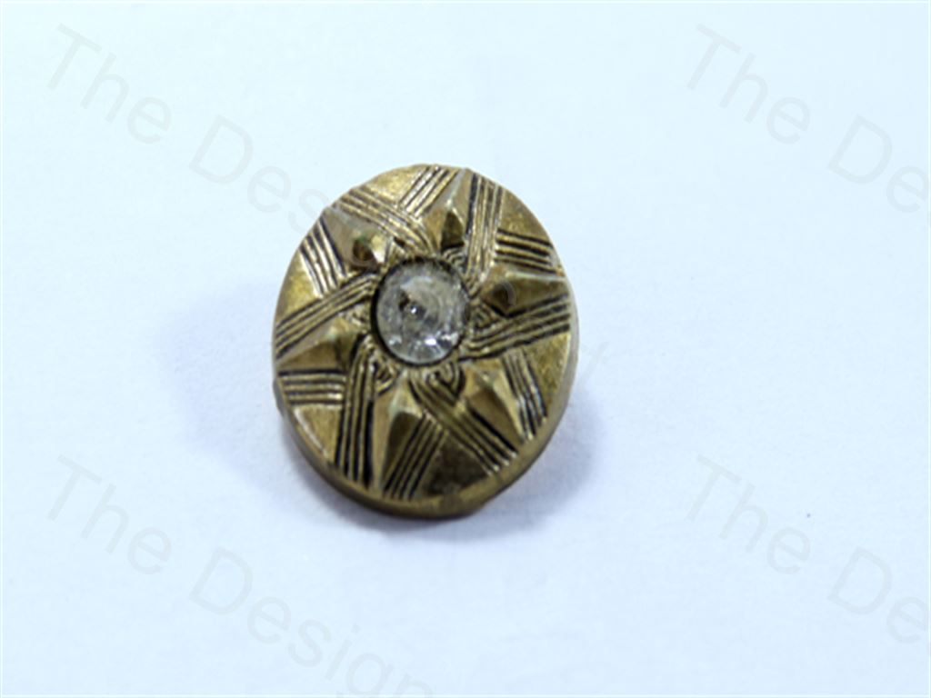 Pyramid Buttons Metalic Golden Round Pyramid Stone Design Acrylic Buttons