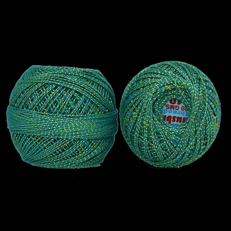 dark-sea-green-color-lurex-metallic-crochet-cotton-threads