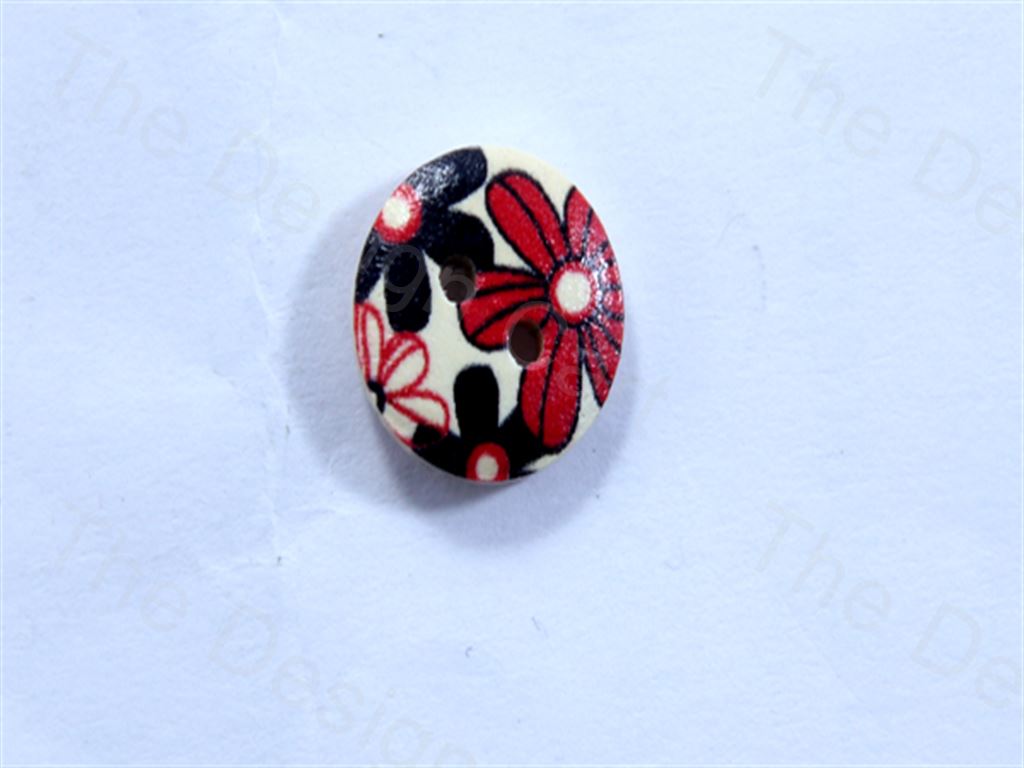 white-black-round-flower-design-designer-wooden-buttons