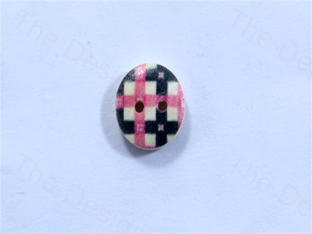 white-black-round-small-check-design-designer-wooden-buttons