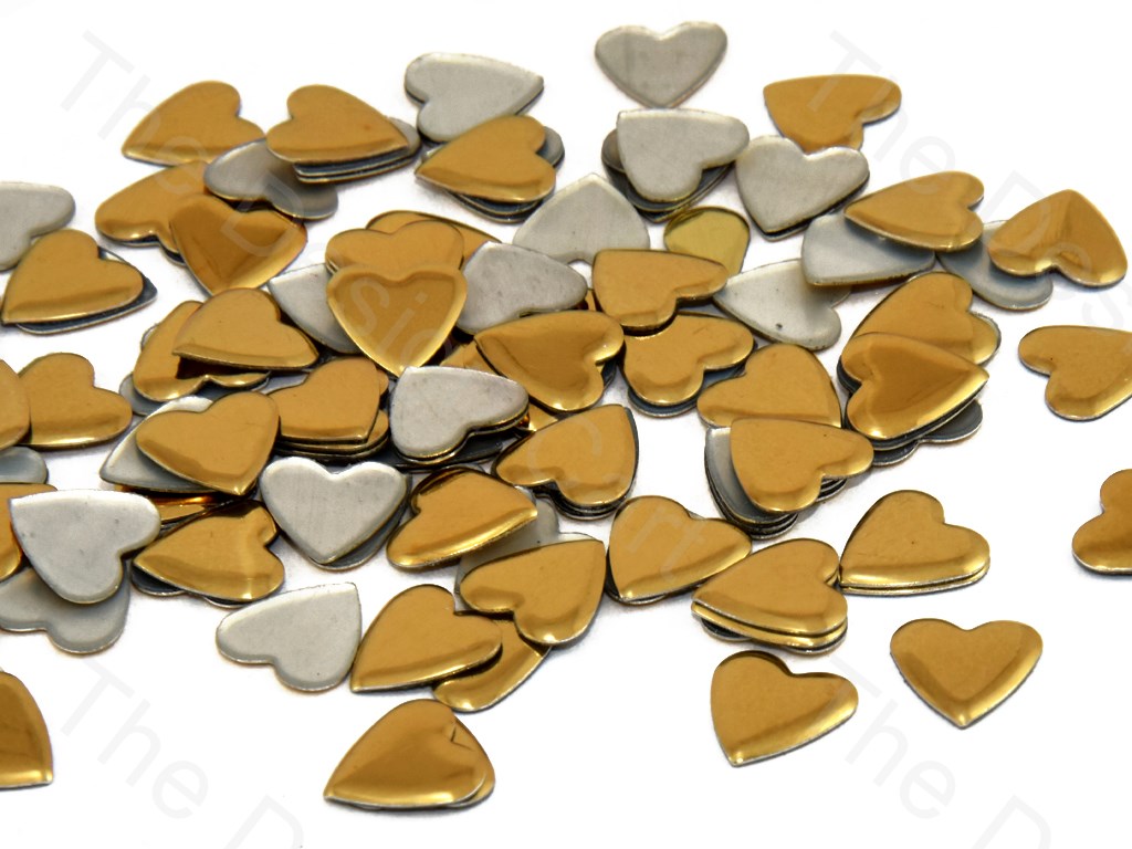 Golden Heart Stud Hotfix Rhinestones (188470886434)