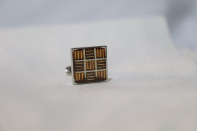square-criss-cross-design-golden-silver-metallic-cufflinks