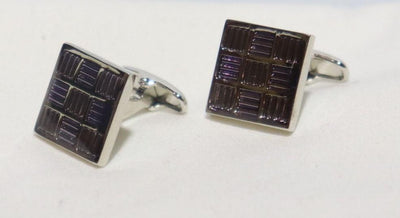 square-criss-cross-lilac-silver-metallic-cufflinks