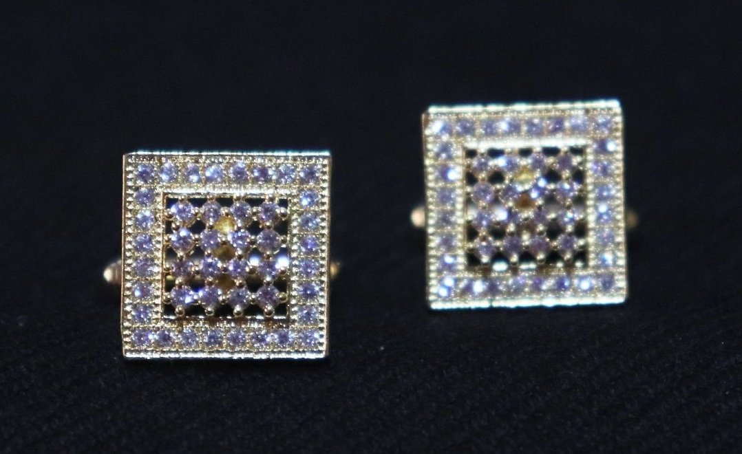 square-crystal-studded-golden-metallic-cufflinks