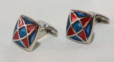 square-star-design-blue-red-silver-metallic-cufflinks