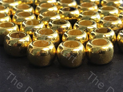 Golden Cylindrical Hole Plastic Beads (1532202483746)
