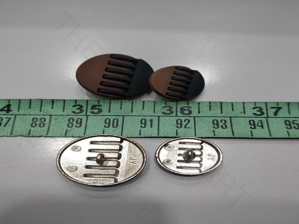 Brown Rubber Black Designer Metal Buttons | The Design Cart (3814762217506)