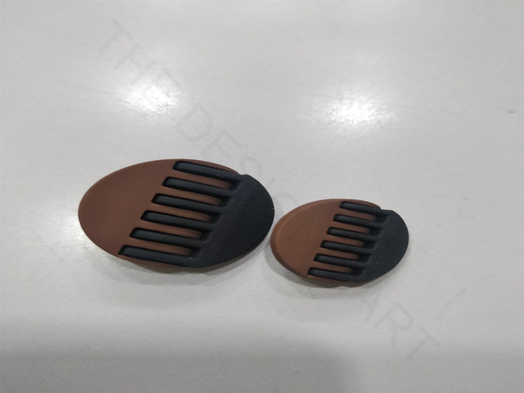 Brown Rubber Black Designer Metal Buttons | The Design Cart (3814762217506)