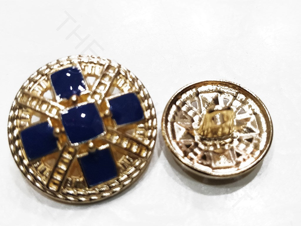 Blue Golden Squares Metal Coat Buttons | The Design Cart (4332968869957)