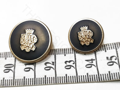 Matte Brown Golden Emblem Metal Coat Buttons | The Design Cart (4332968902725)