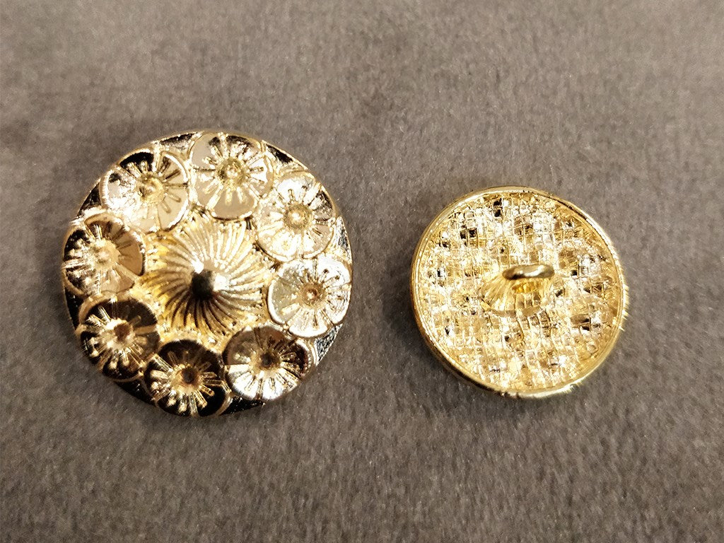 Golden Flower Metal Coat Buttons | The Design Cart (4332969197637)