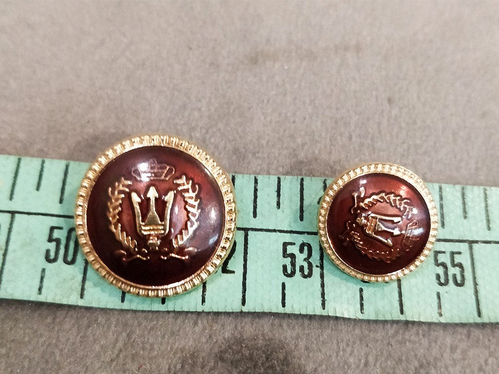 Maroon Golden Emblem Metal Coat Buttons | The Design Cart (4332969492549)