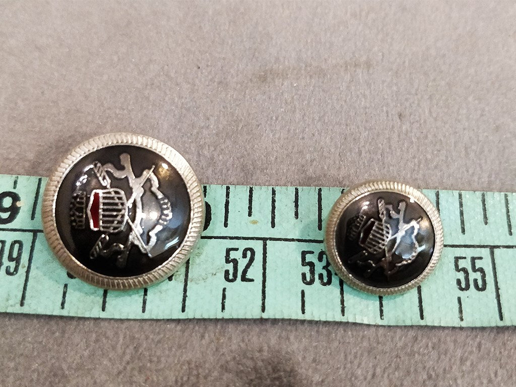 Dark Gray Silver Emblem Metal Coat Buttons | The Design Cart (4332969558085)