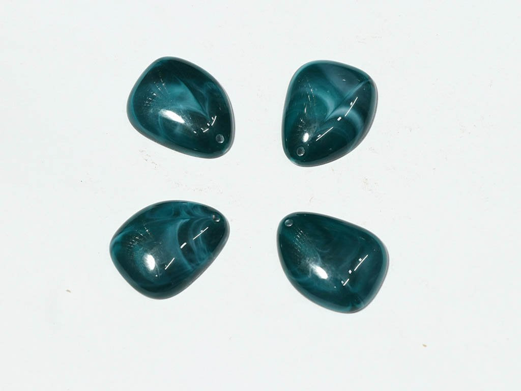 teal-uneven-drop-plastic-beads-28x20-mm
