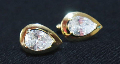 tear-drop-design-large-crystal-golden-metallic-cufflinks