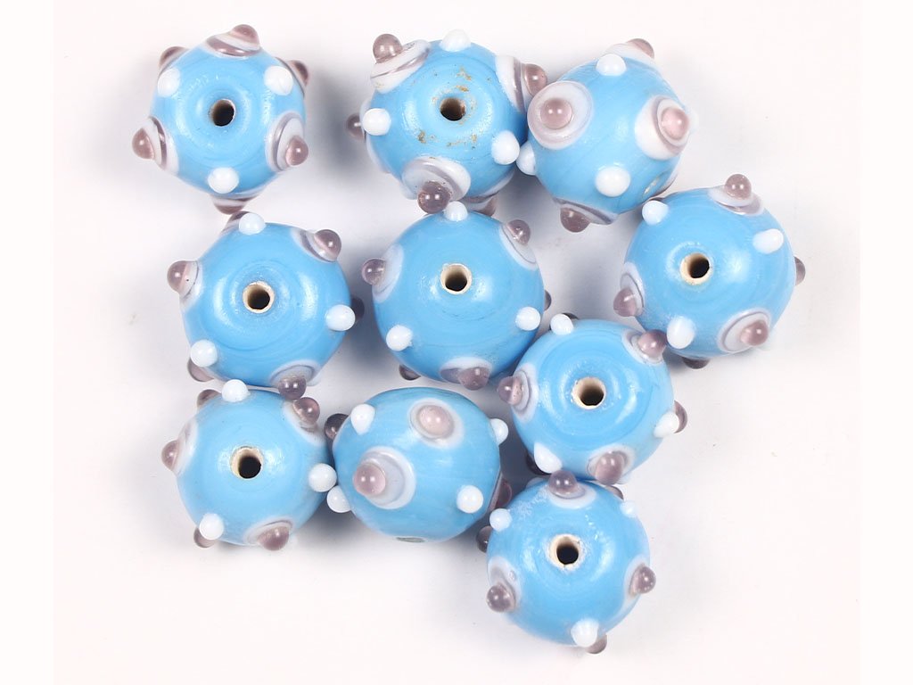 turquoise-purple-designer-fancy-glass-beads