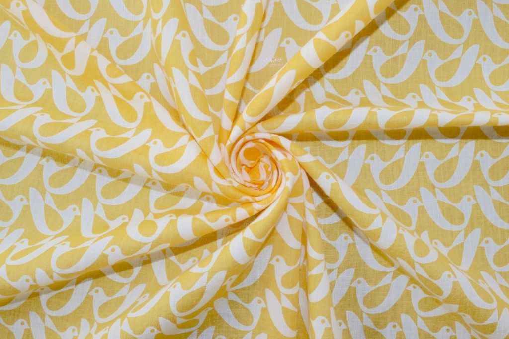 yellow-doves-pure-cotton-fabric