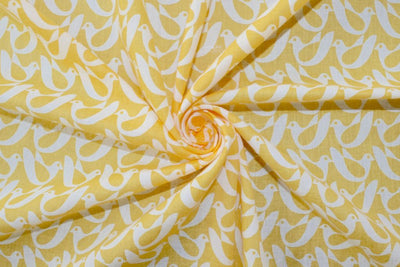 yellow-doves-pure-cotton-fabric