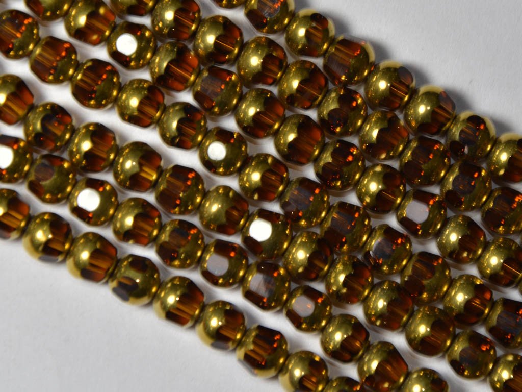 yellow-golden-designer-circular-glass-beads-8-mm