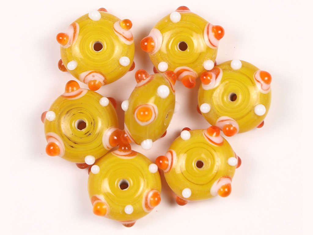 yellow-orange-white-designer-fancy-glass-beads