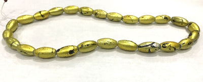 yellow-oval-glass-beads