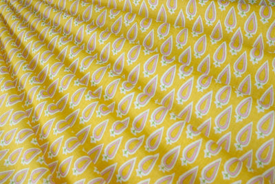 yellow-pink-leaves-printed-pure-cotton-fabric