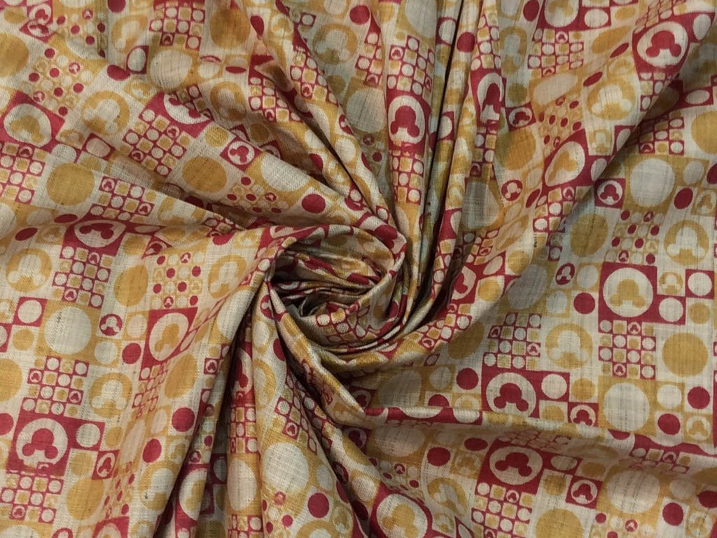 yellow-red-abstract-objects-printed-khadi-fabric