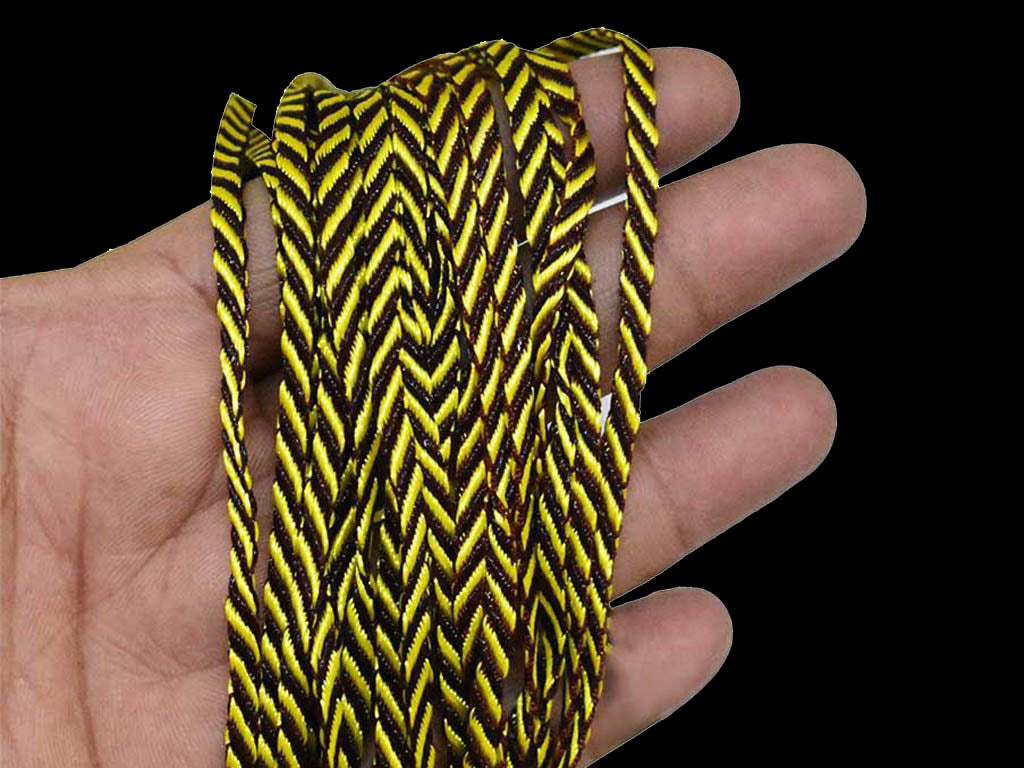 yellow-brown-dual-color-flat-decorative-macrame-twisted-cord