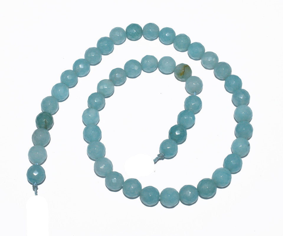 Sky Blue Gemstone Faceted Round Fire Agate Loose Beads