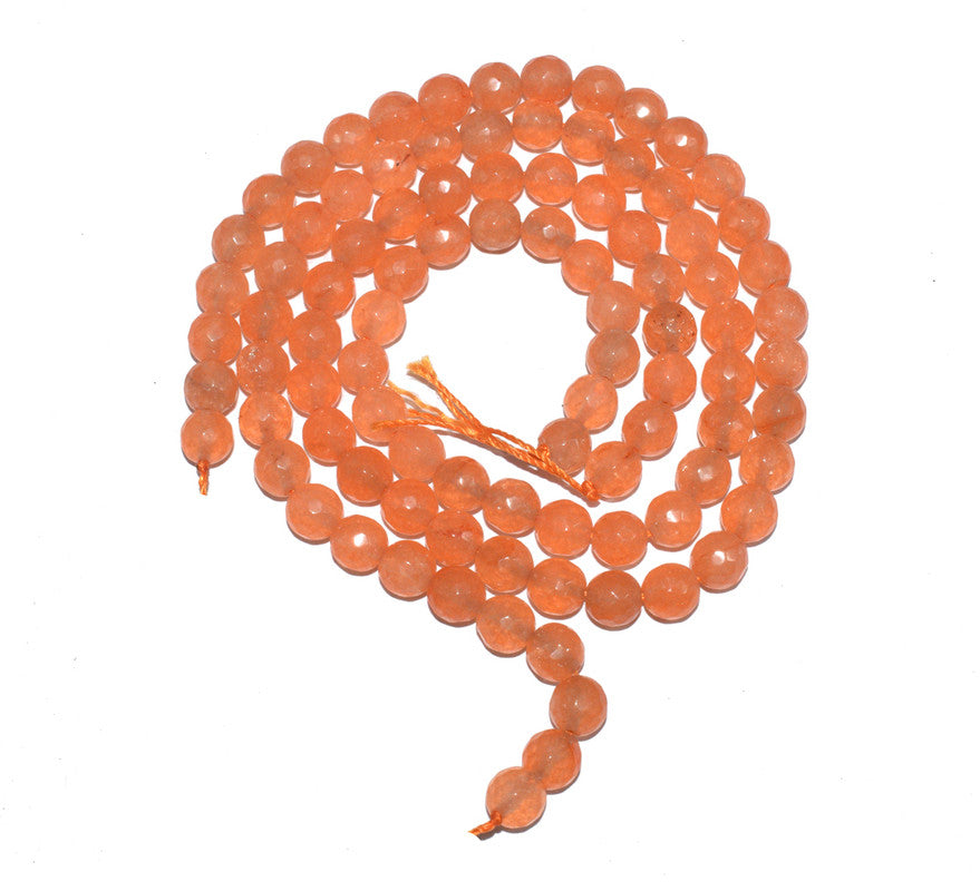 Orange Gemstone Faceted Round Agate Loose Beads