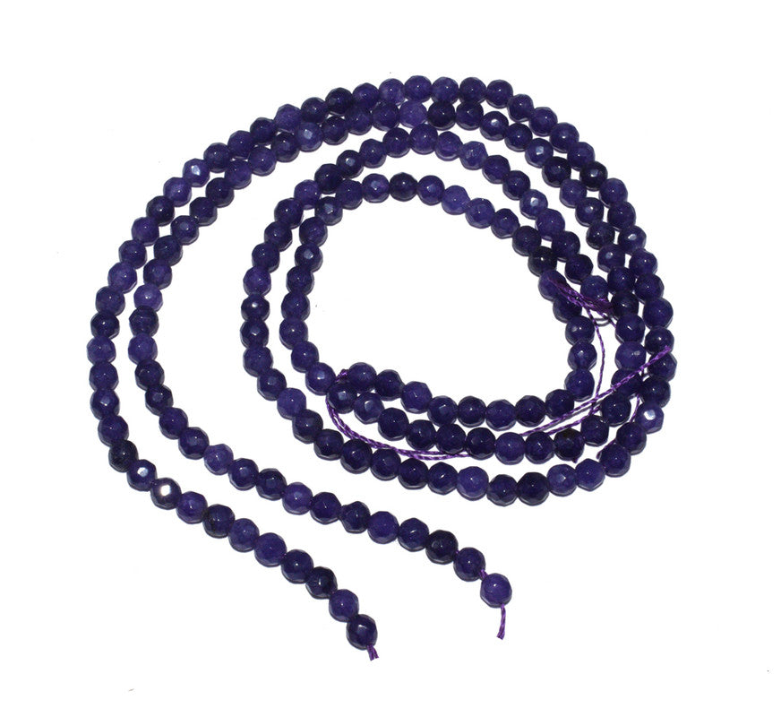 Indigo Gemstone Faceted Round Agate Loose Beads