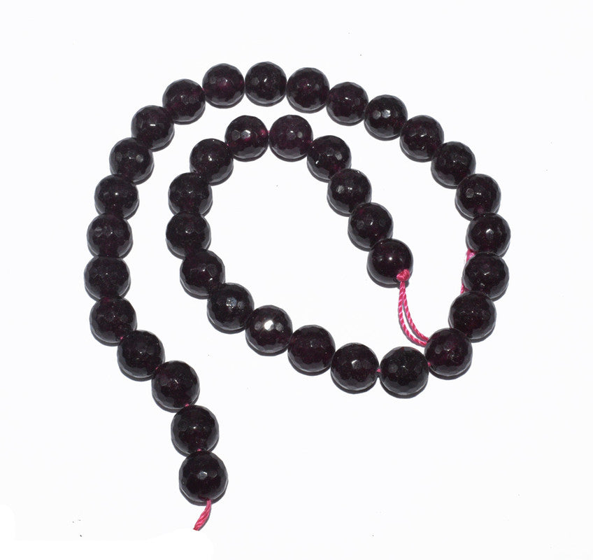 Black Gemstone Faceted Round Agate Loose Beads