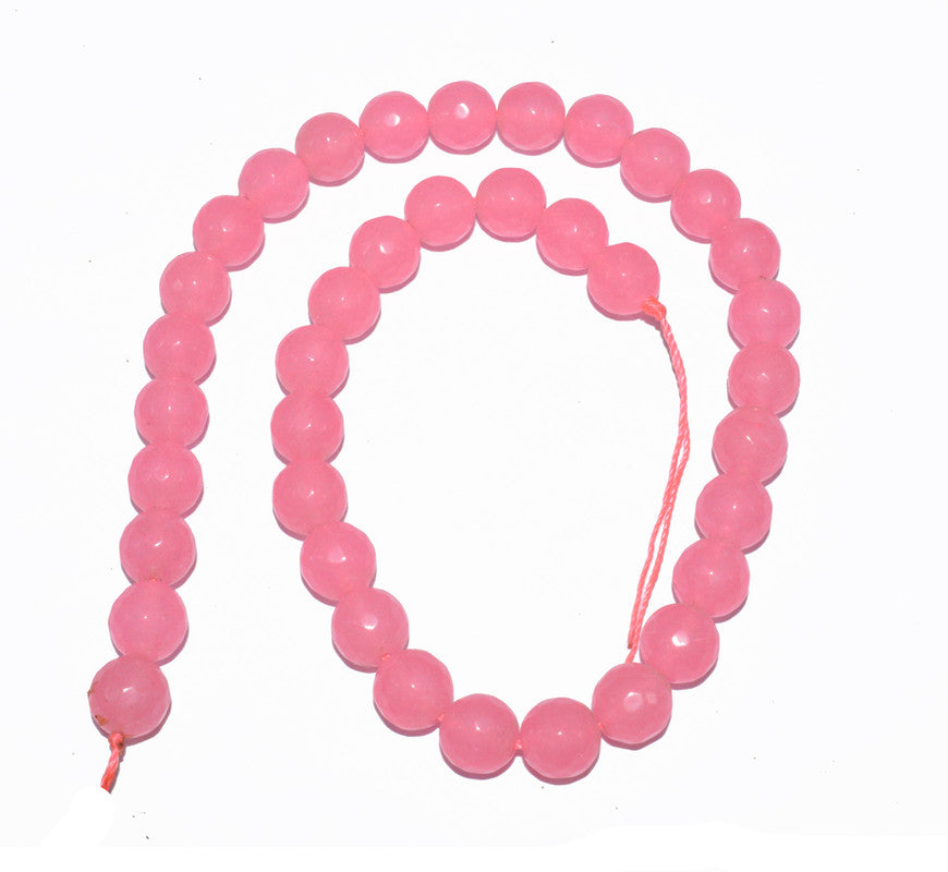 Pink Gemstone Faceted Round Agate Loose Beads