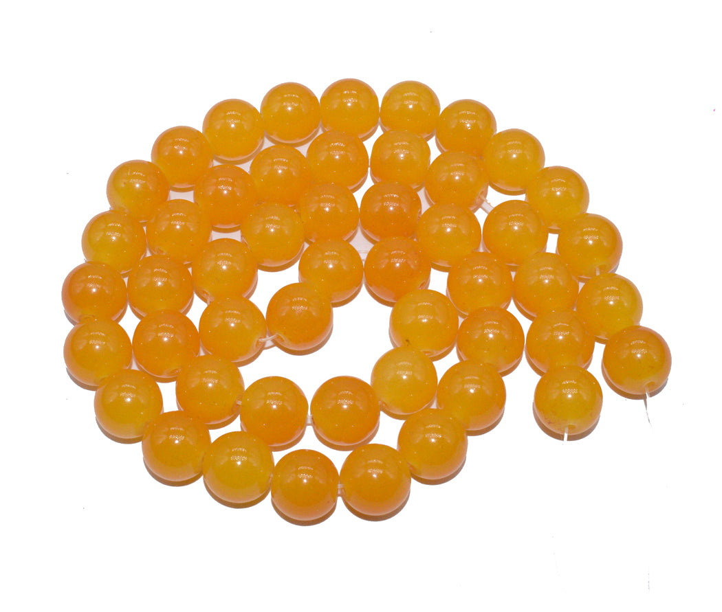 Mustard Round Painted Glass Beads