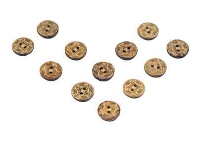 Abstract Design 2 Hole Coconut Buttons