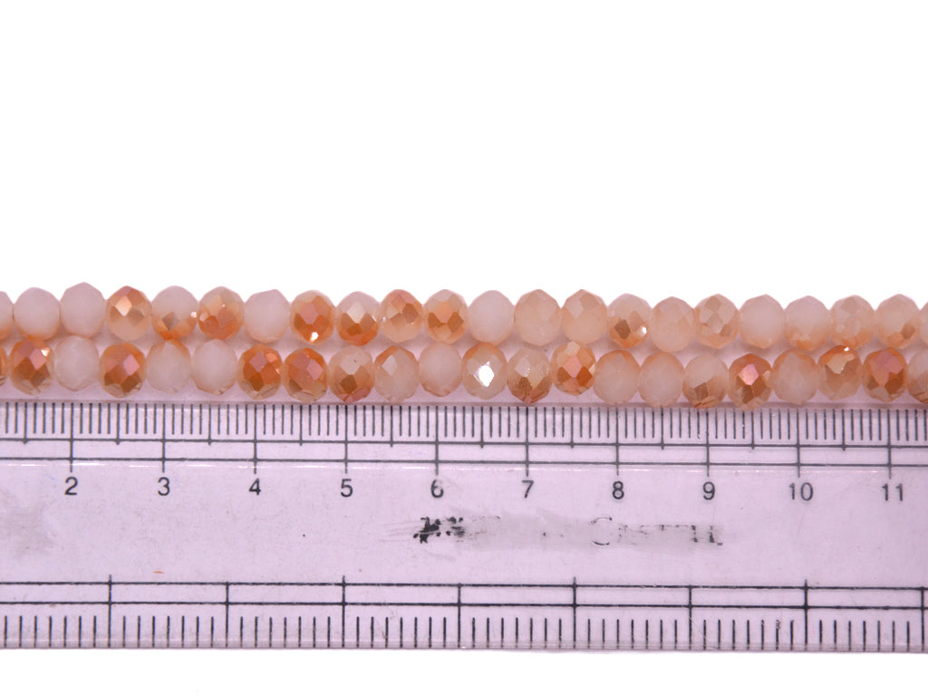 Peach Rosegold Double Tone Crystal Beads