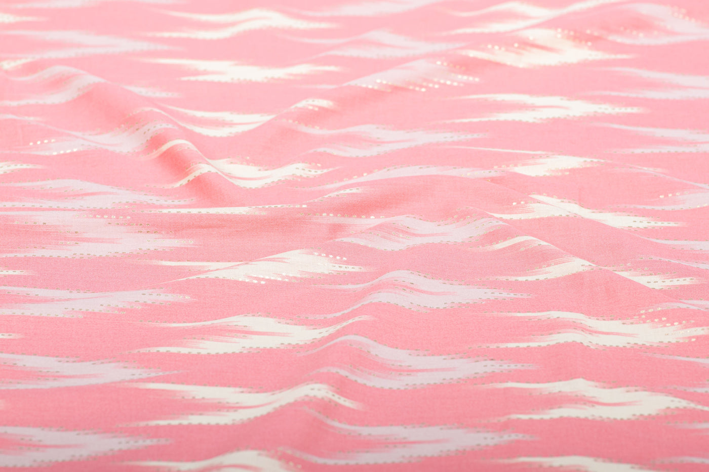 pinkikkatprintcottonfabric
