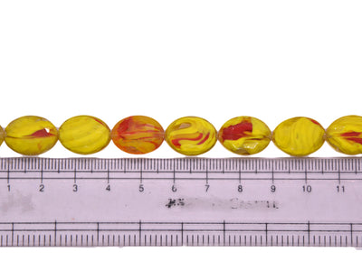 Yellow Red Double Tone Designer Glass Beads