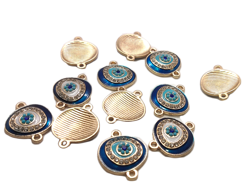 Dark Blue Evil Eye Designer Metal Charms