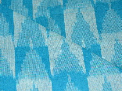 brightblueabstractprintedwovencottonikatfabric