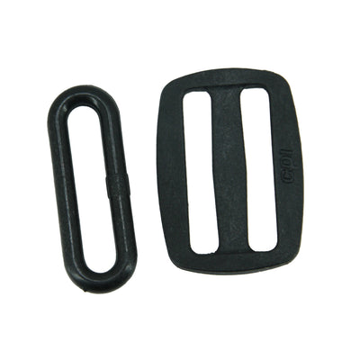Black Plastic Tri Glide Slider Lock Strap